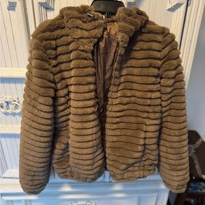 Zella Taupe Faux Fur Jacket